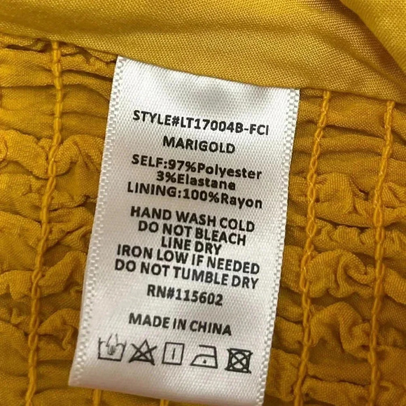 LUSH WOMENS SIZE S CROP TOP TIE FRONT YELLOW NWT - Picture 6 of 6